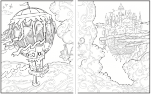 Introvert Dreams coloring book hot air balloon