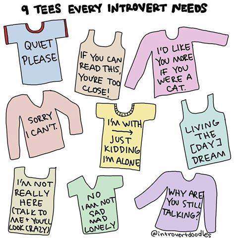 IntrovertDear.com Introvert Doodles t-shirts