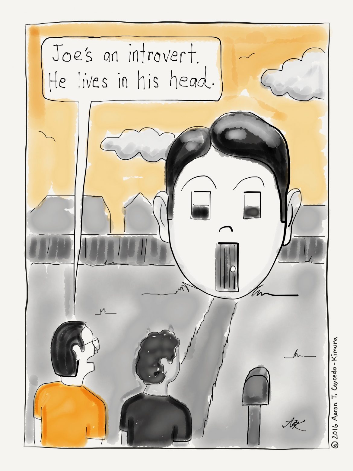 INFJoe cartoons introvert lives in his head - Introvert, Dear