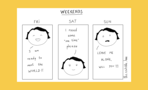 a comic about an introvert on weekends