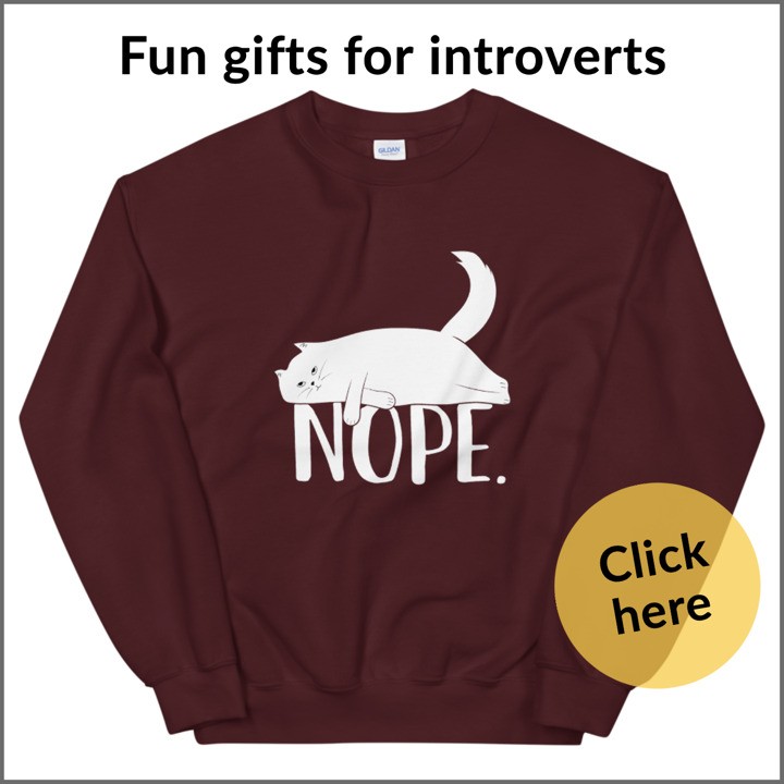nope cat sweatshirt introvert gifts
