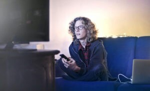 An introvert watches a TV show